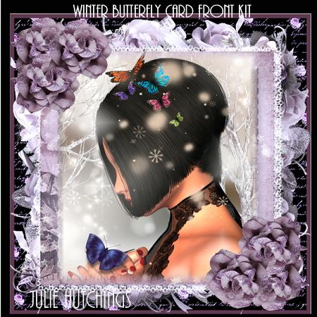 The Winter Butterflies Catcher Card Front Kit