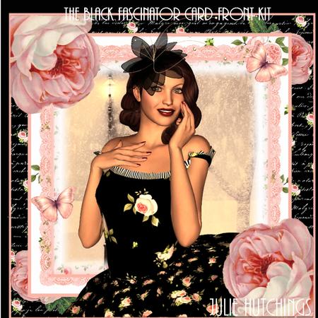 The Black Fascinator Card Front Kit