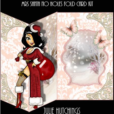 No Holes Fold Mrs Santa Card Kit
