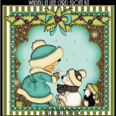 Waiting in Line Cute Card Front Kit