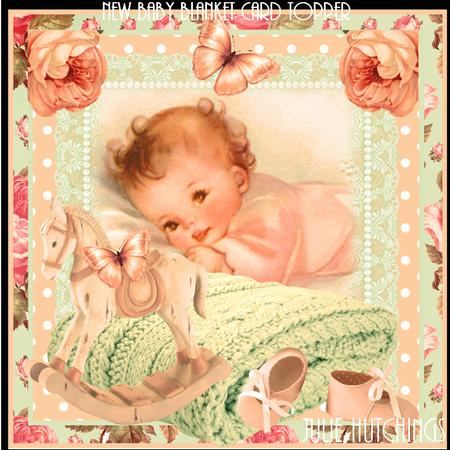 New Baby Blanket Card Front Kit