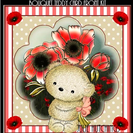 Bouquet Teddy Card Front Kit