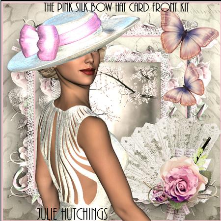 The Beautiful Pink Bow Hat Card Front Kit