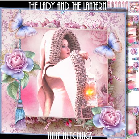 Beautiful Lantern Lady Card Front Kit