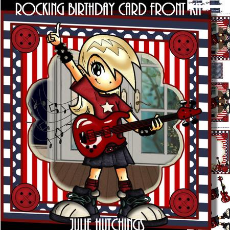 Rocking Birthday! Card Front Kit