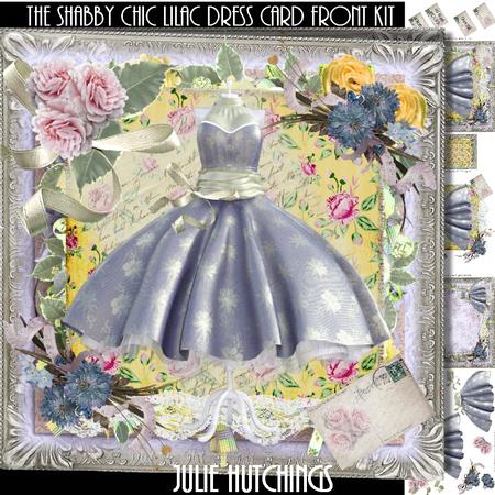 The Shabby Chic Lilac Dress Card Front Kit