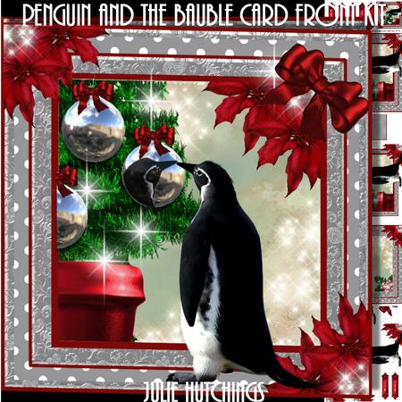 The Penguin and the Bauble Card Front Kit