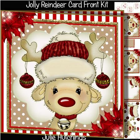 Jolly Reindeer Card Front Kit
