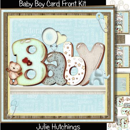 Bubble Baby Boy Card Front Kit