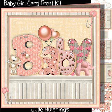 Bubble Baby Girl Card Front Kit