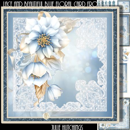 Beautiful Lace and Blue Card Front Kit