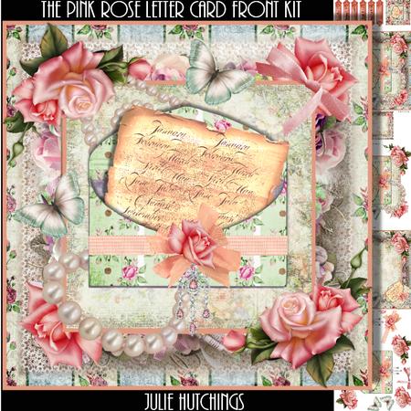 The Pink Rose Letter Card Front Kit