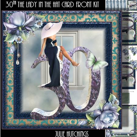 30th the Lady in the White Hat Card Front Kit