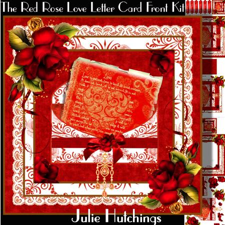 The Red Rose Love Letter Card Front Kit