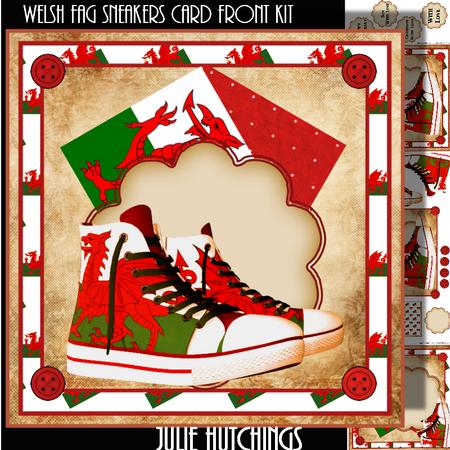 The Welsh Flag Sneakers Card Front Kit