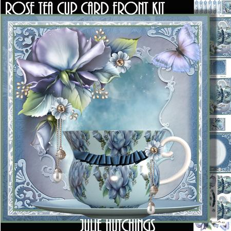 The Rose Tea Cup Card Front Kit