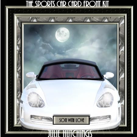 The White Sports Car Card Front Kit