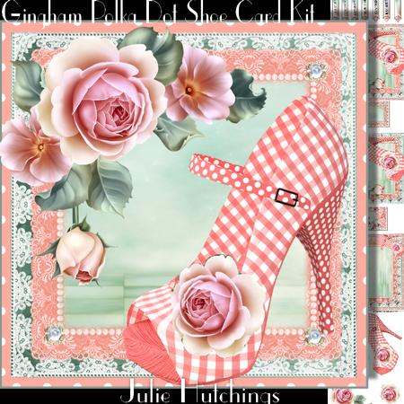 The Gingham Polka Dot Shoes Card Front Kit