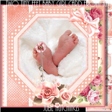 Those Tiny Feet Baby Girl Card Front Kit