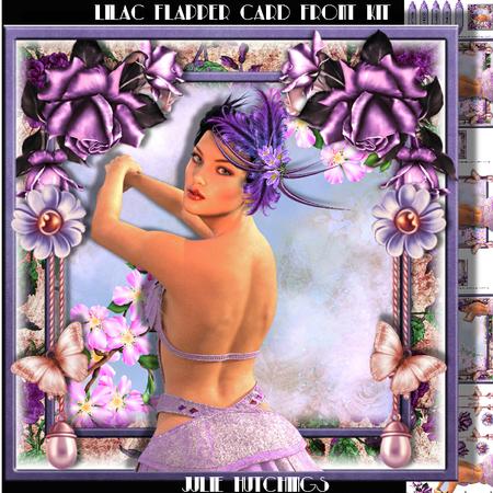 Lilac Flapper Card Front Kit