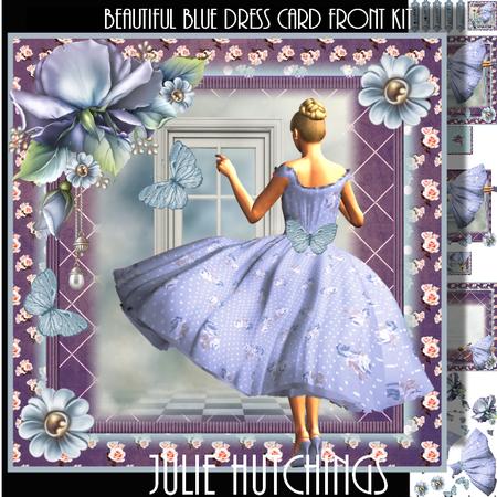 The Beautiful Blue Dress Card Front Kit