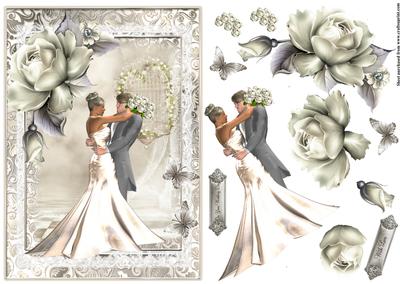 The Bride and Groom A5 Topper with Decoupage