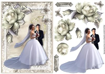 The Bride and Groom A5 Topper Dark Hair