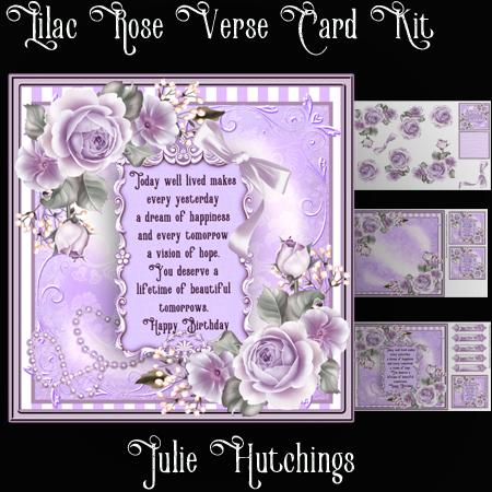 Lilac Rose Verse Card Front Kit