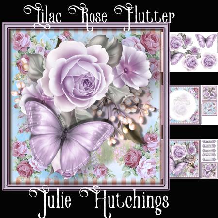 Lilac Rose Flutter Card Front Kit