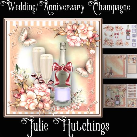 Wedding/anniversary Champagne Card Front Kit