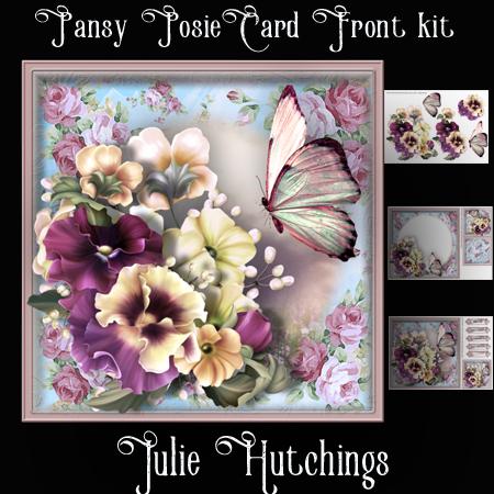 Pansy Posie Card Front Kit