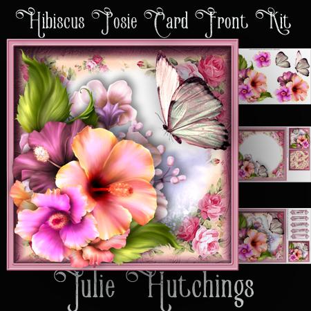 Hibiscus Posie Card Front Kit