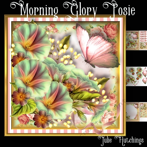 Morning Glory Posie Card Front Kit