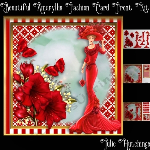 Beautiful Amaryllis Fashion Card Front Kit