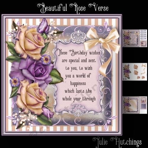 Beautiful Rose Verse Card Front Kit