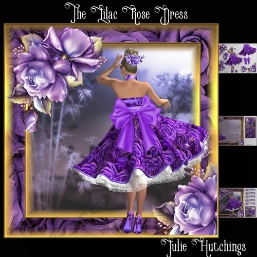 The Purple Rose Dress Card Front Kit