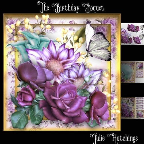 The Birthday Boquet Card Front Kit
