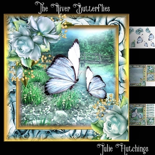 The River Butterflies Card Front Kit