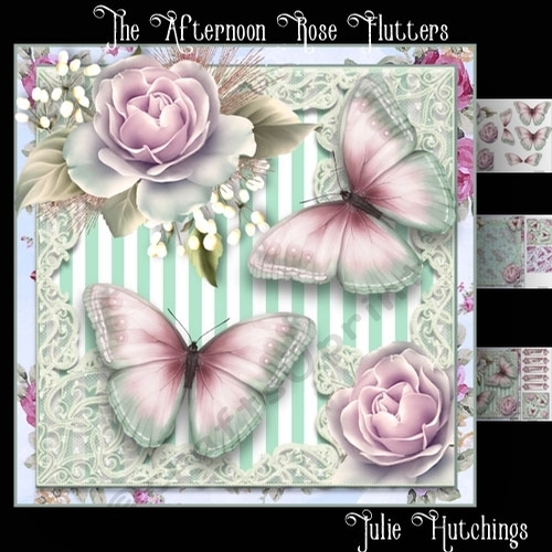 The Afternoon Rose Flutters Card Front Kit
