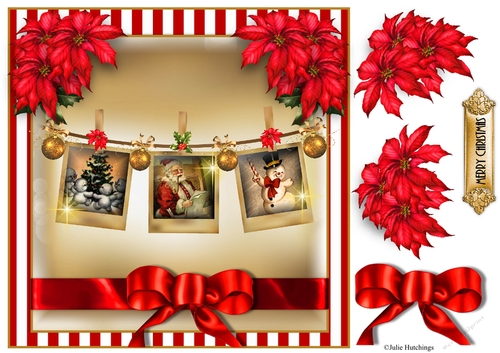 Vintage Christmas Photos Card Topper 8x8