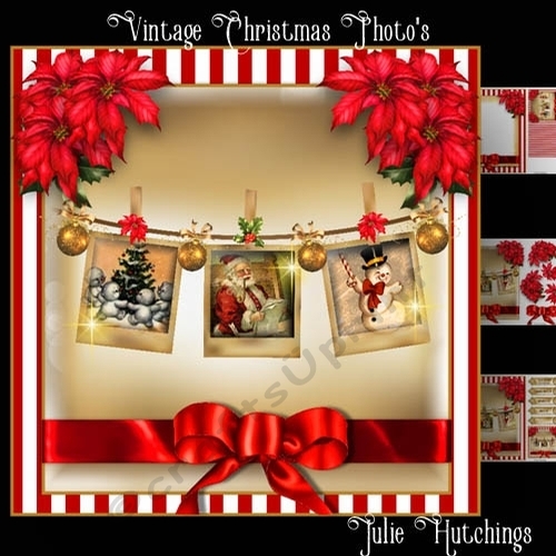 Vintage Christmas Photos Card Front Kit