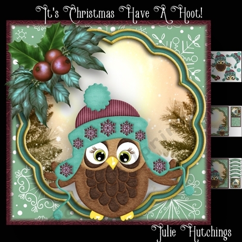 Its Christmas Have A Hoot!! Card front kit