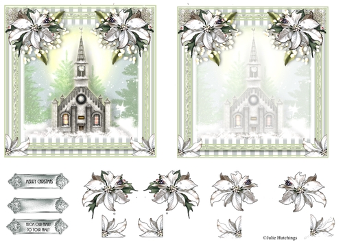 Christmas Church 5x5 Topper 