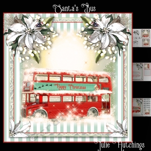 Santas Bus Card Front Kit 8x8