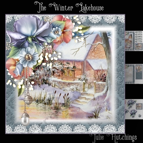 The Winter Lakehouse Card Front Kit 8x8