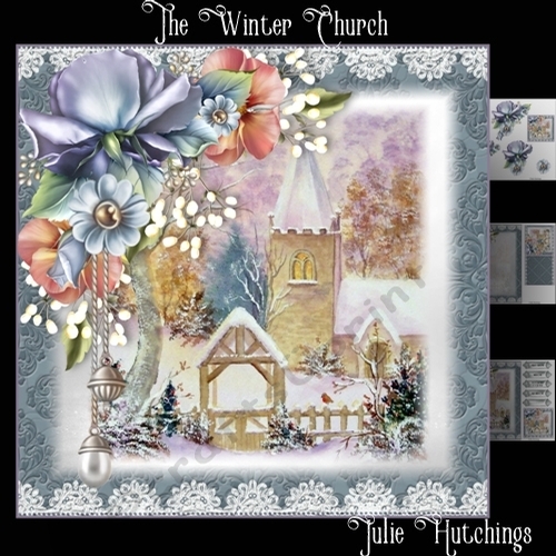 The Winter Church Card Front Kit 8x8