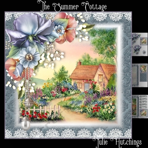 The Summer Cottage Card Front Kit 8x8
