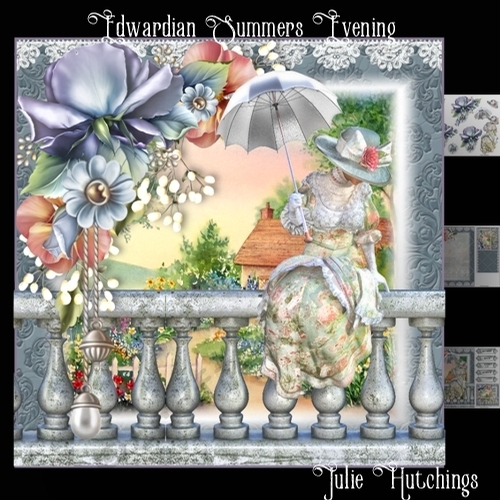 An Edwardian Summer Garden Card Front Kit 8x8