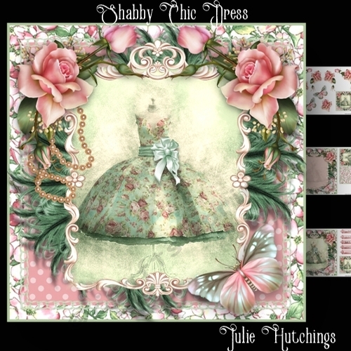 The Shabby Chic Dress Card Front Kit