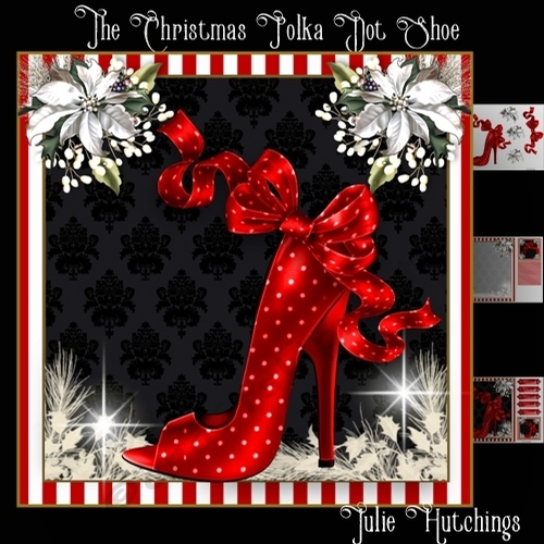 The Christmas Polka Dot Shoe Card Front Kit